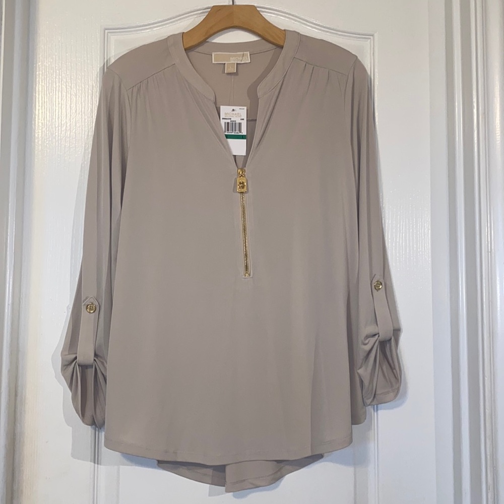 Michael Kors Long Sleeve Top Beige Size Large